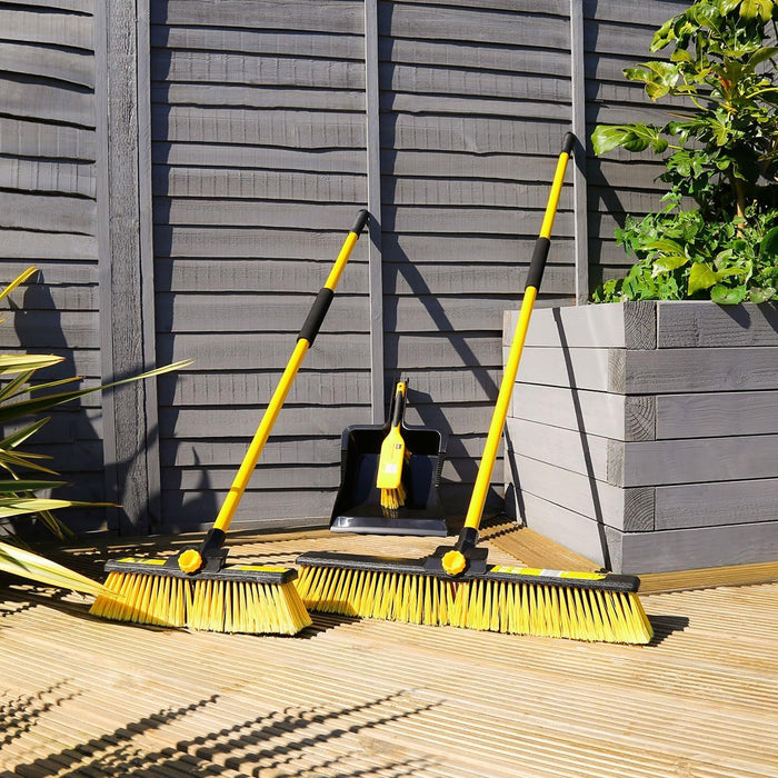 Bulldozer Heavy Duty Dual Fill Broom Clipped with Handle 24" (600mm)