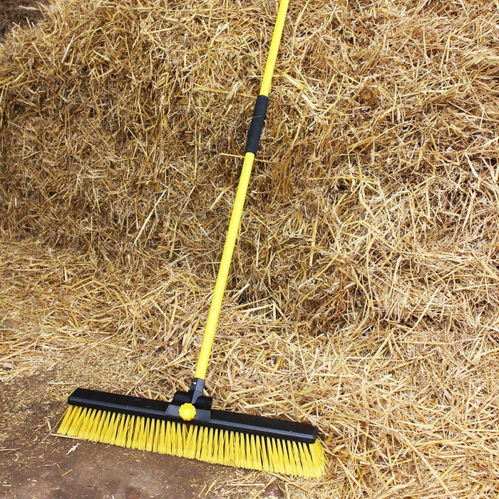 Bulldozer Heavy Duty Dual Fill Broom Clipped with Handle 24" (600mm)