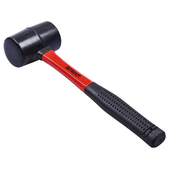 8oz (225g) Black rubber mallet with fibreglass shaft