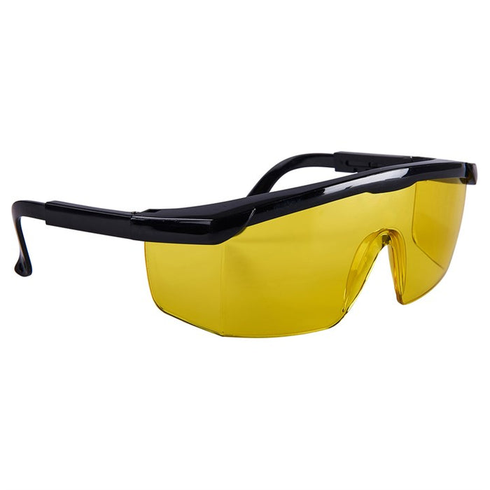 Safety glasses with yellow lenses