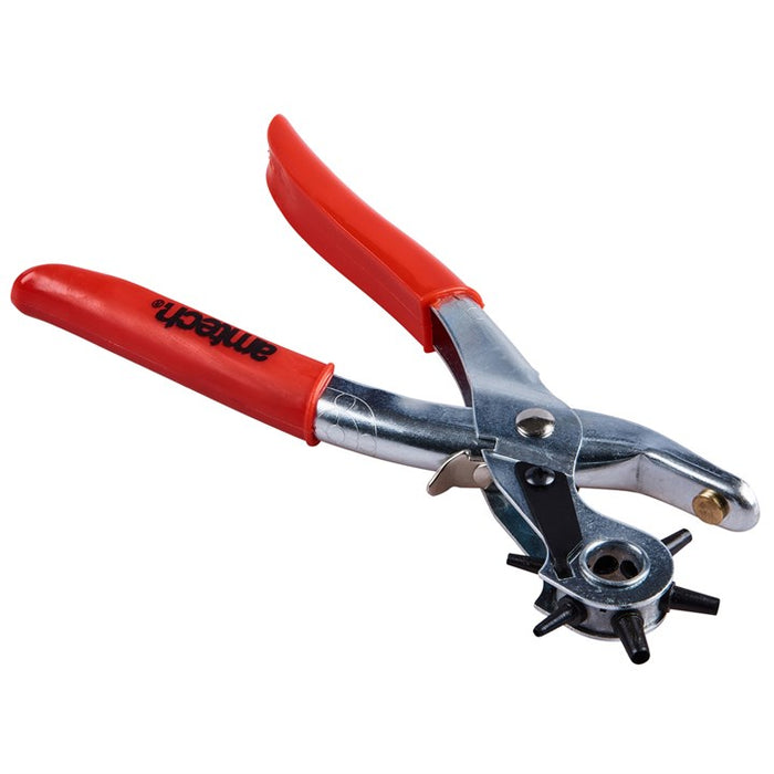 Revolving leather punch plier