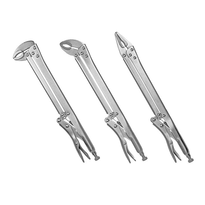 3 Pcs long reach locking pliers set