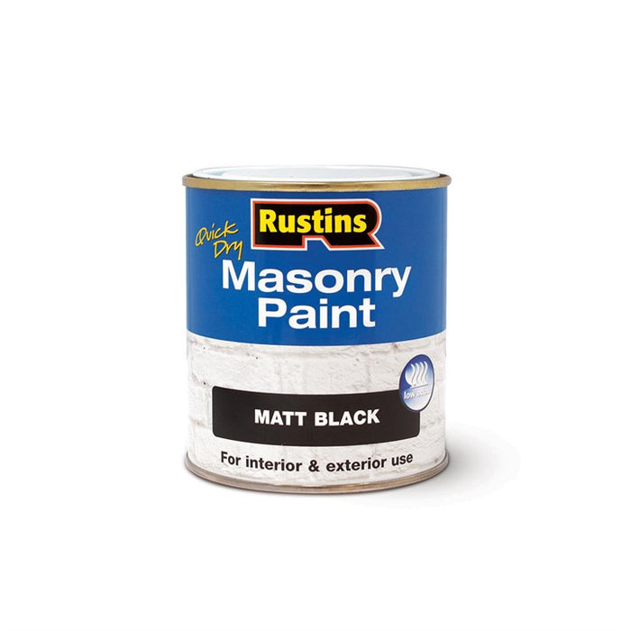 Rustins Masonry Paint Black 500Ml (Maspb500)