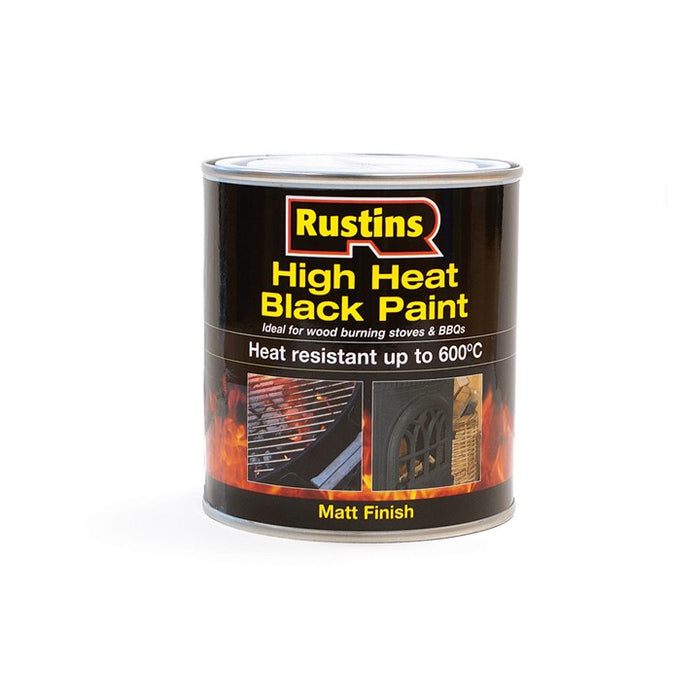 Rustins High Heat Black Paint 500Ml (Hrbl500)