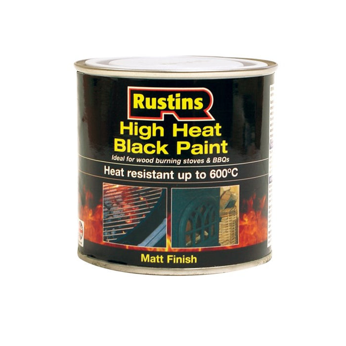 Rustins High Heat Black Paint 250Ml (Hrbl250)