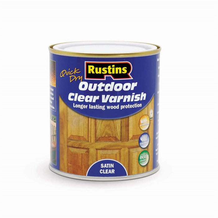 Rustins Outdoor Clear Varnish Satin 500Ml (Eavs500)