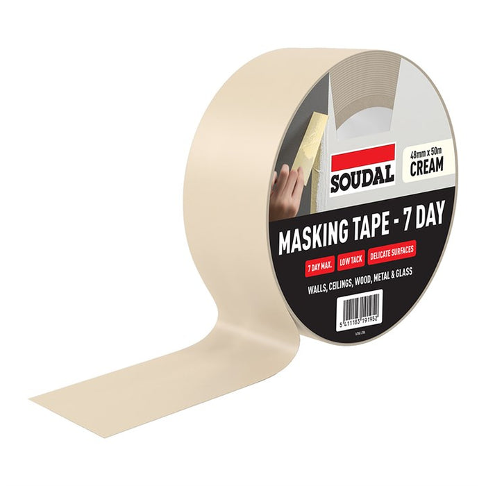 Soudal 7 day masking tape - CREAM (48mm x 50m)