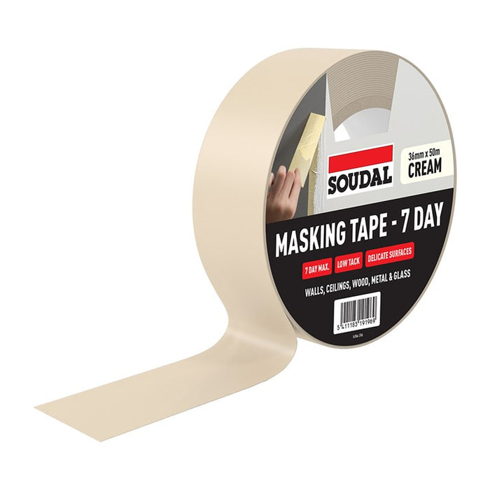 Soudal 7 day masking tape - CREAM (36mm x 50m)