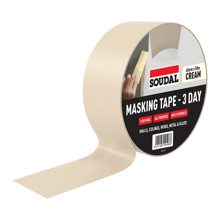 Soudal 3 day masking tape - CREAM (48mm x 50m)