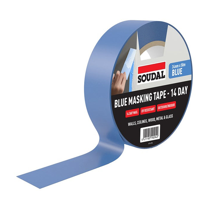 Soudal 14 day outdoor masking tape - BLUE (24mm x 50m)