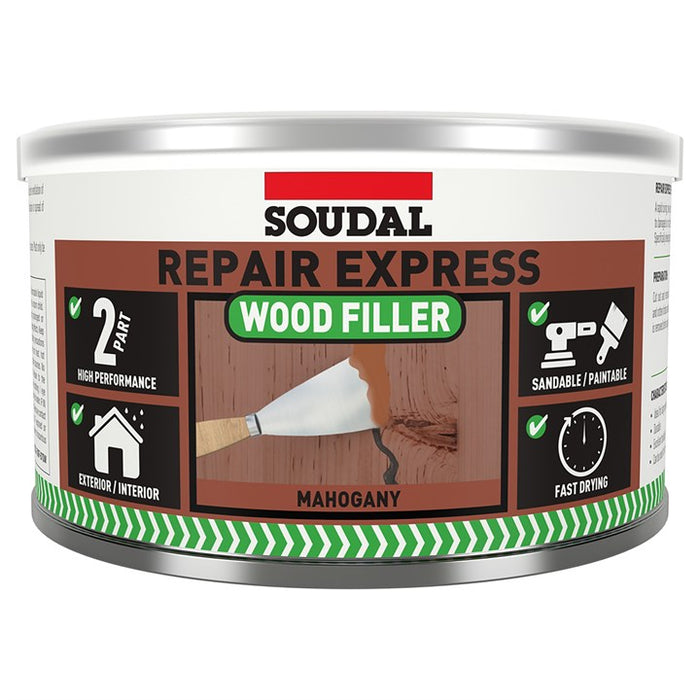 Soudal repair express wood filler 2 P - MAHOGANY (500g)