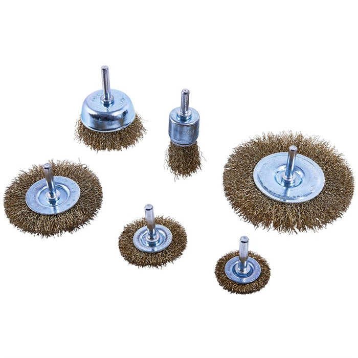 6 Piece wire wheel brush set