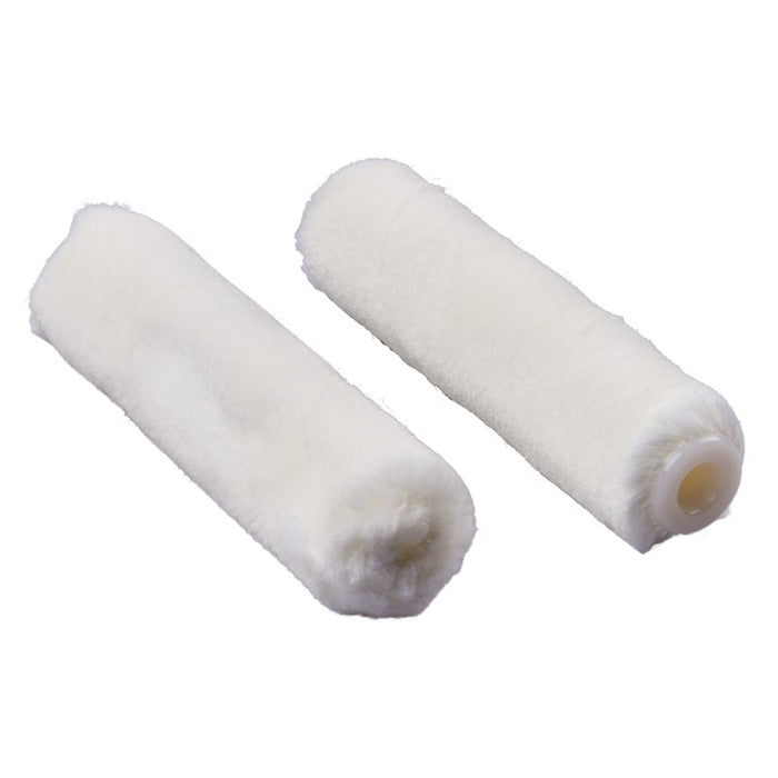 2 Piece 100mm (4") extra short pile (4mm) roller sleeve - mohair