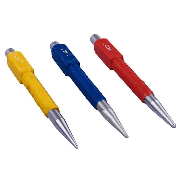 3 Piece colour coded centre punch set