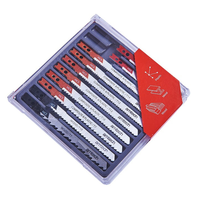 10 Piece mixed jigsaw blades with clamp fitting