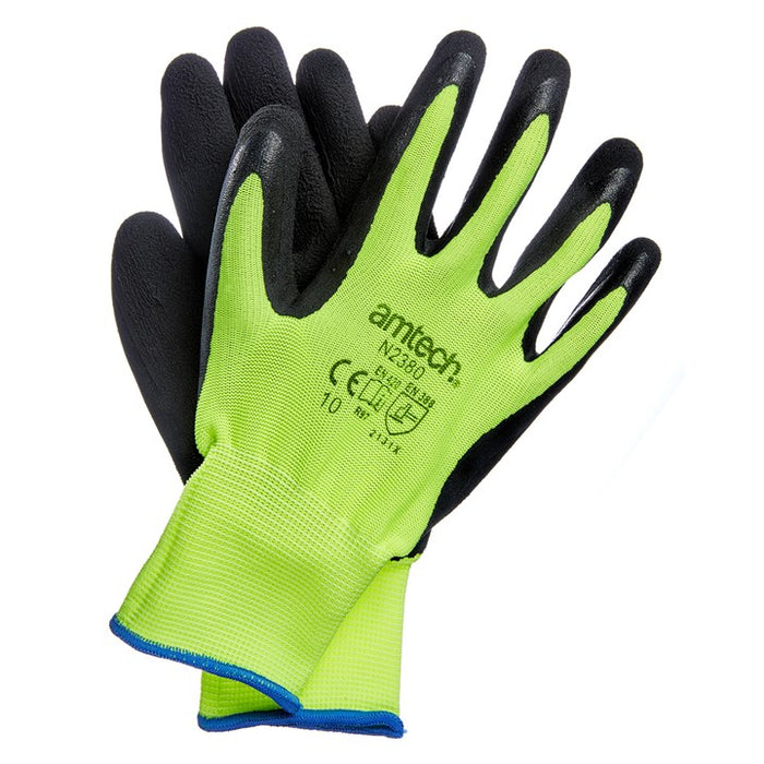 XL (Size 10) Hi-Vis latex coated gloves