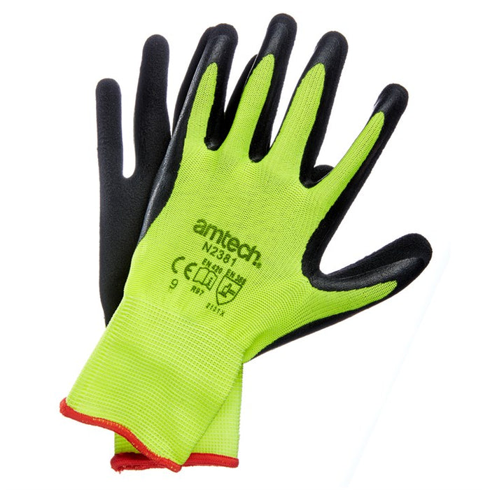 Large (Size 9) Hi-Vis latex coated gloves