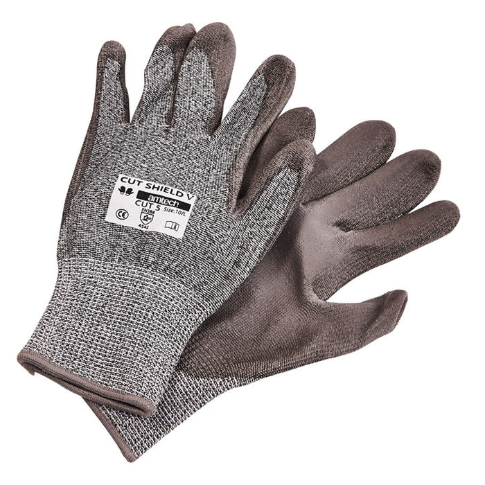 Cut-resistant polyurethane-coated work gloves