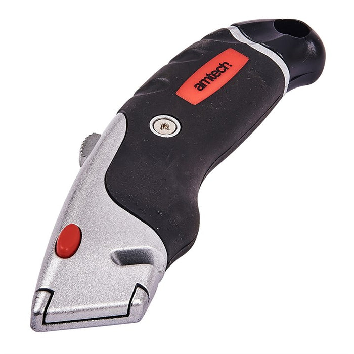 Retractable utility knife with soft grip