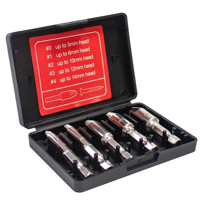 5 Piece cross head screw remover set