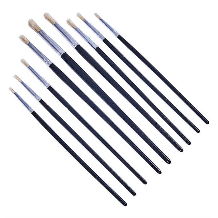 9 Piece round tip art brush set