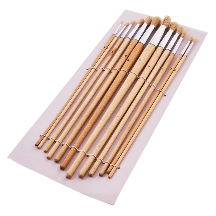 12 Piece round tip art brush set