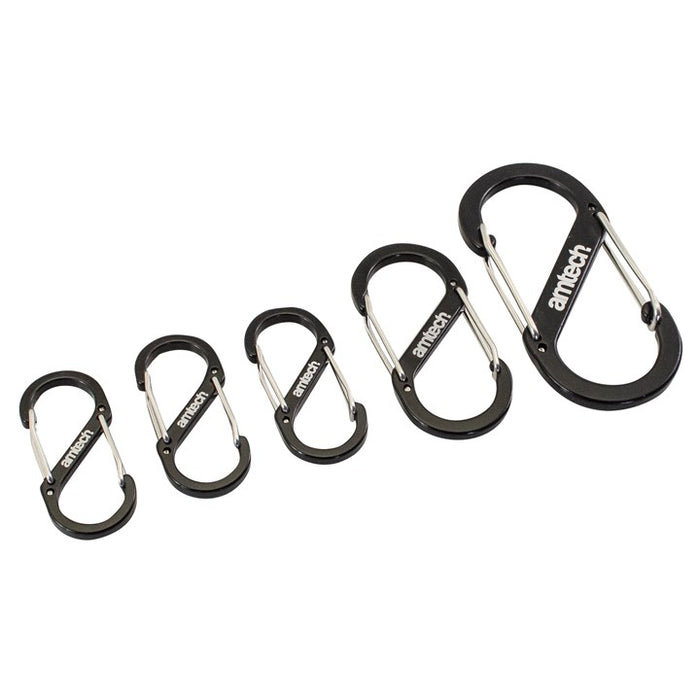 5 piece dual buckle carabiner set