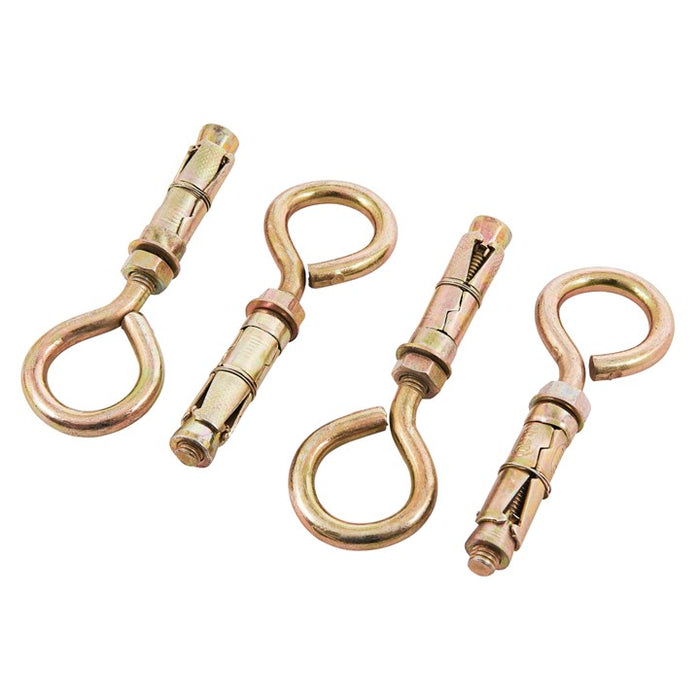 4 Piece 10mm closed hook bolts