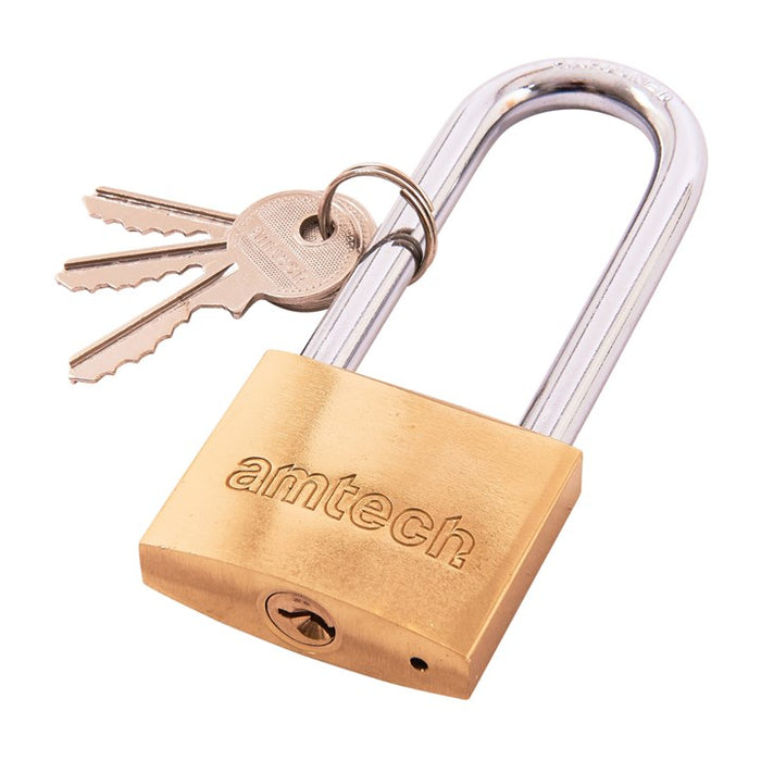 50mm Long shackle brass padlock