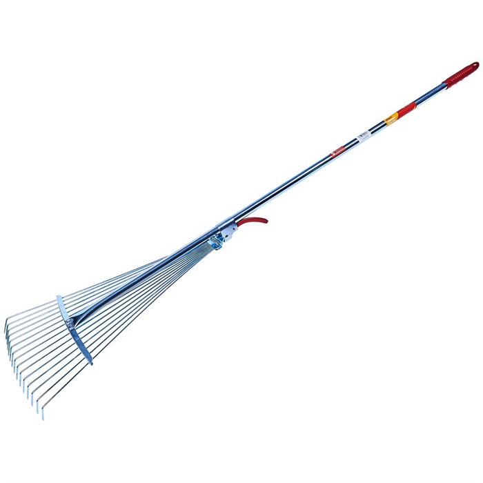 Adjustable lawn rake