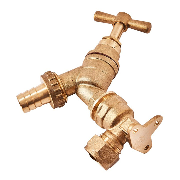 1/2" x 3/4" BSP brass tap and hose adaptor