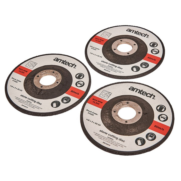 3 Piece 115mm stone cutting disc set