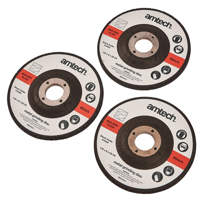 3 Piece 115mm (4.5") metal grinding disc set