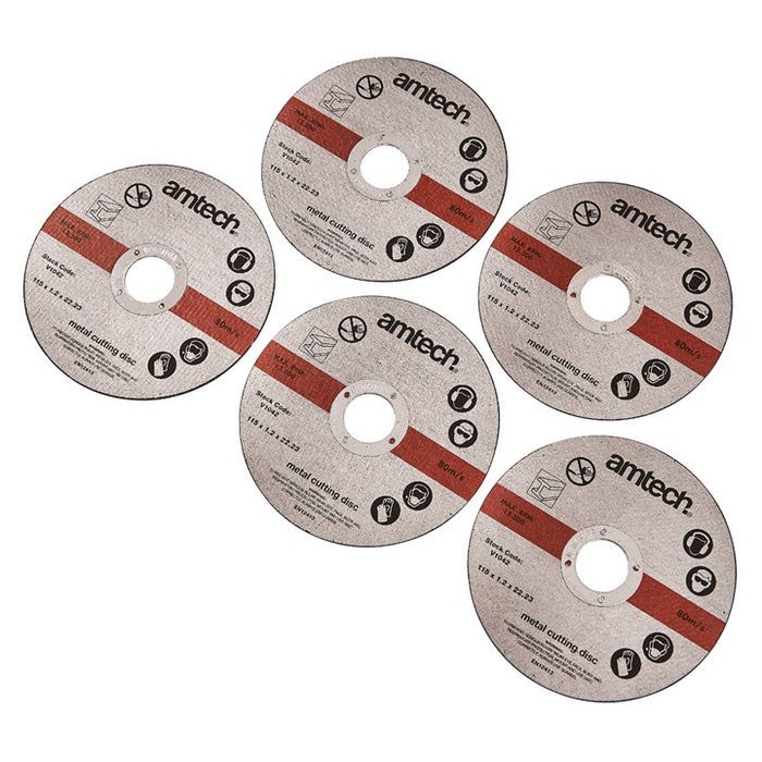 5 Piece 115mm (4.5") Metal cutting disc set