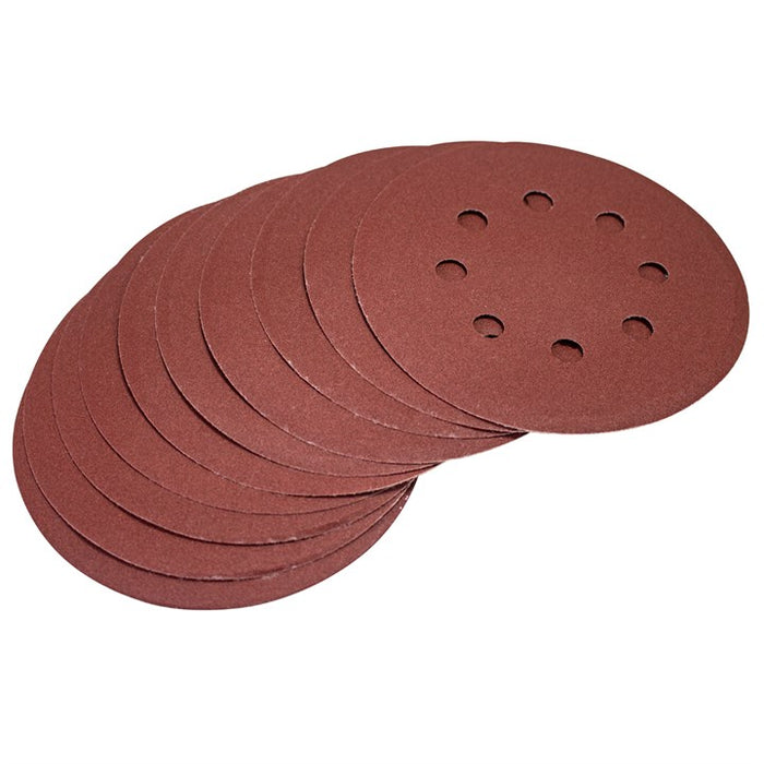 10 x P240 grit circular sanding sheets (125mm diameter)